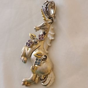 Barbara Bixby 18K & Sterling unicorn pendant